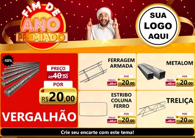 Modelo de Encarte para Encarte A4 Horizontal com o tema Fim de Ano Premiado para Ferragens