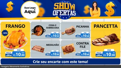 Modelo de TV para TV Horizontal com o tema Show de Ofertas para Assados