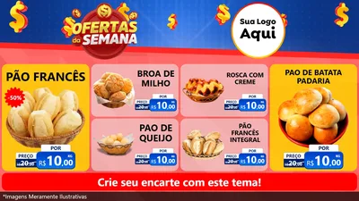 Modelo de TV para TV Horizontal com o tema Ofertas Da Semana para Padaria