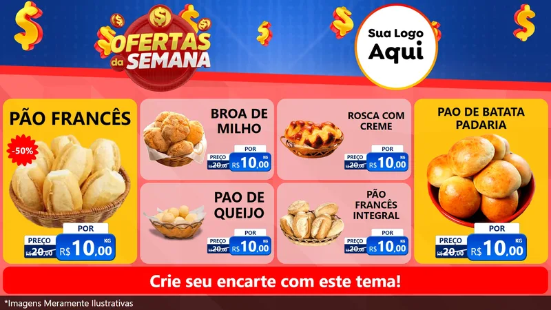 Modelo de TV para TV Horizontal com o tema Ofertas Da Semana para Padaria