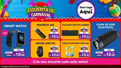 Modelo de TV para TV Horizontal com o tema Esquenta de Carnaval para Informática