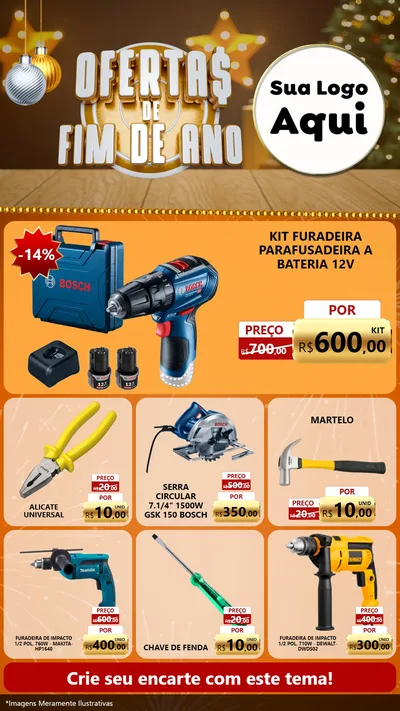 Modelo de Rede Social para Stories com o tema Ofertas de Fim de Ano para Maquinas e Ferramentas