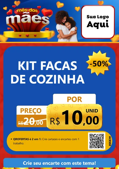 Modelo de Cartaz para Cartaz A4 Vertical com o tema Mês das Mães para Utilidades Domésticas
