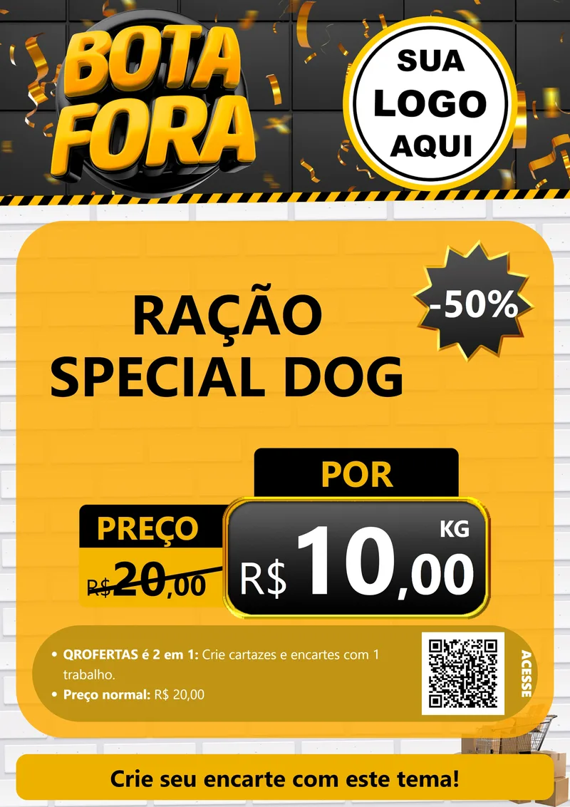 Modelo de Cartaz para Cartaz A4 Vertical com o tema Bota Fora para Pet Shop
