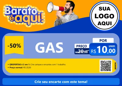 Modelo de Cartaz para Cartaz A4 Horizontal com o tema Barato é aqui para Água e gás
