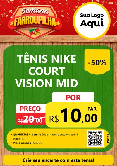 Modelo de Cartaz para Cartaz A4 Vertical com o tema Semana Farroupilha para Calçados