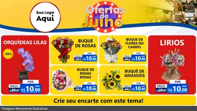 Modelo de TV para TV Horizontal com o tema Ofertas de Julho para Floricultura e jardim