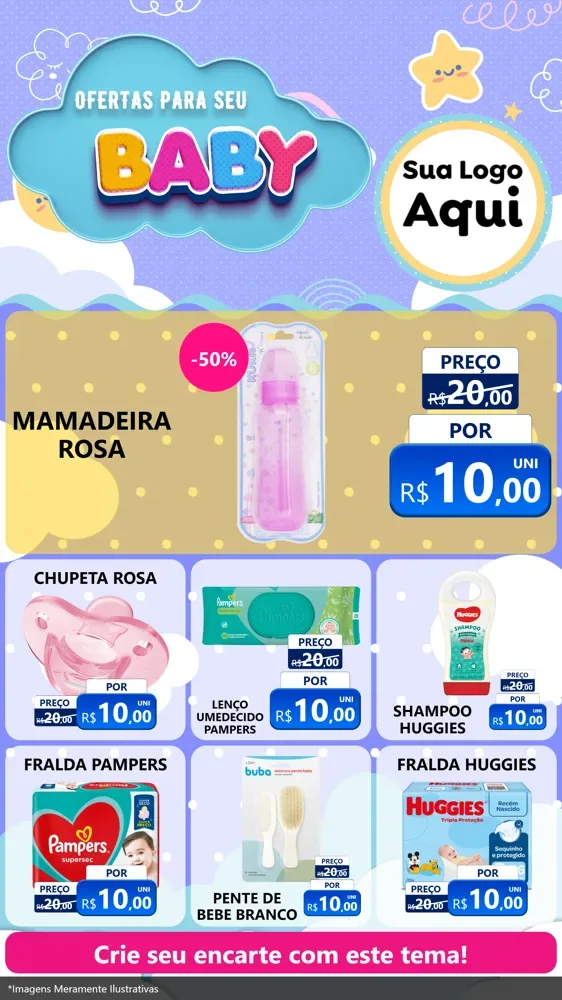 Modelo de Rede Social para Stories com o tema Ofertas Para Seu Bebê para Bebês