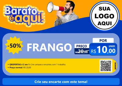 Modelo de Cartaz para Cartaz A4 Horizontal com o tema Barato é aqui para Assados