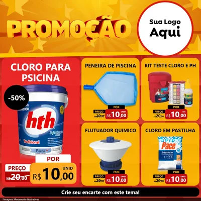Modelo de Rede Social para Feed Facebook com o tema Promoção para Produtos para Piscina