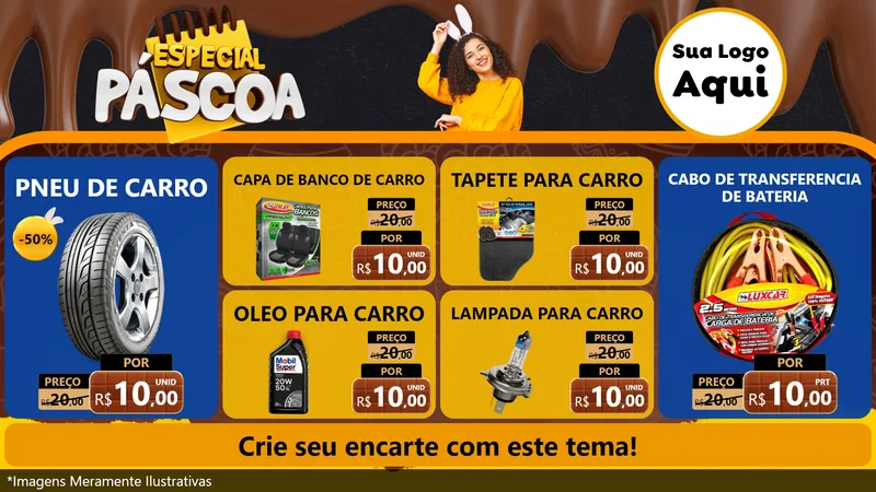 Modelo de TV para TV Horizontal com o tema Especial Páscoa para Auto peças