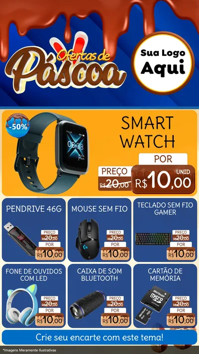 Modelo de Rede Social para Stories com o tema Ofertas de Páscoa para Informática