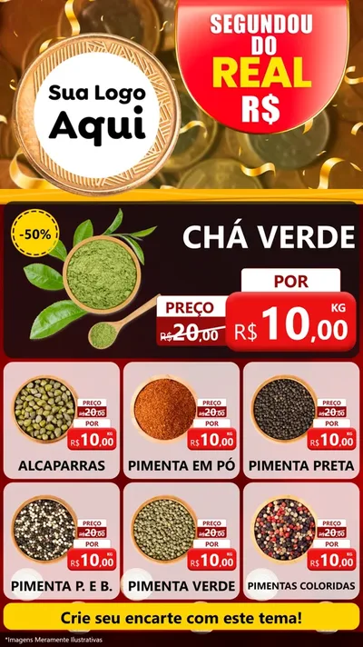 Modelo de Rede Social para Stories com o tema Segundou do Real para Produtos Naturais