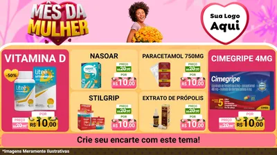 Modelo de TV para TV Horizontal com o tema Mês da Mulher para Farmácia
