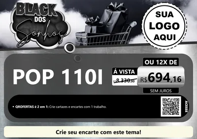 Modelo de Cartaz para Cartaz A4 Horizontal com o tema Black dos Sonhos para Concessionaria de Motos