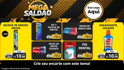 Modelo de TV para TV Horizontal com o tema Mega Saldão para Higiene Pessoal