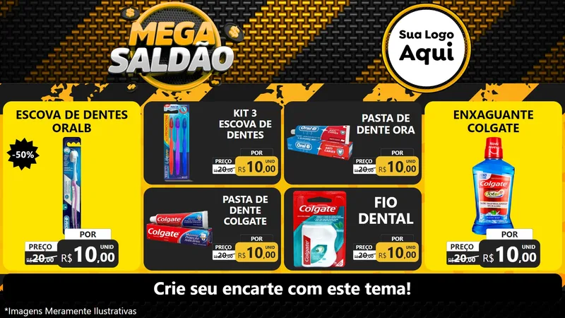 Modelo de TV para TV Horizontal com o tema Mega Saldão para Higiene Pessoal