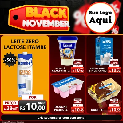 Modelo de Rede Social para Feed Facebook com o tema Black November para Frios e Laticínios