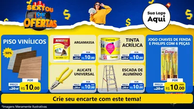 Modelo de TV para TV Horizontal com o tema Sextou de Ofertas para Material para Construção