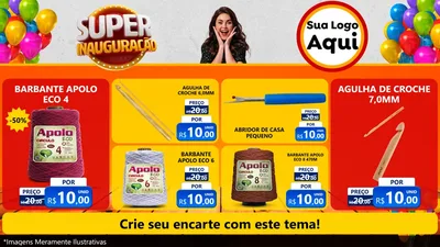 Modelo de TV para TV Horizontal com o tema Super Inauguração para Armarinho e Aviamentos