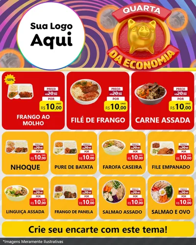 Modelo de Rede Social para Feed Instagram com o tema Quarta da Economia para Restaurante
