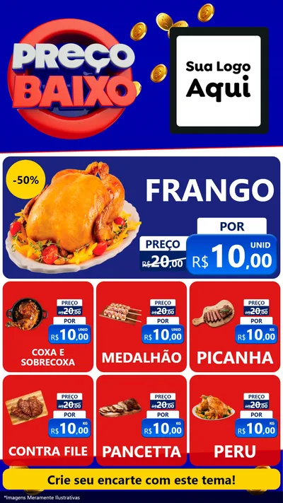 Modelo de Rede Social para Stories com o tema Preço Baixo para Assados