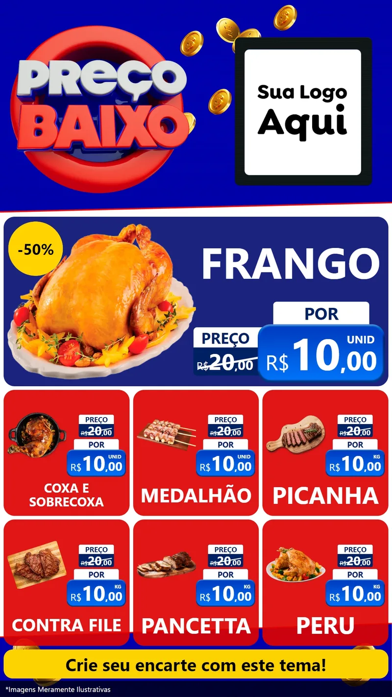 Modelo de Rede Social para Stories com o tema Preço Baixo para Assados