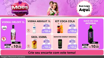 Modelo de TV para TV Horizontal com o tema Dia das Mães Ofertas para Você! para Distribuidora de bebidas