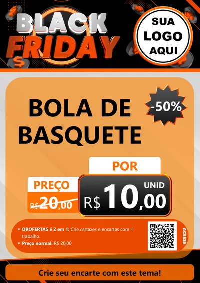 Modelo de Cartaz para Cartaz A4 Vertical com o tema Black Friday para Artigos Esportivos