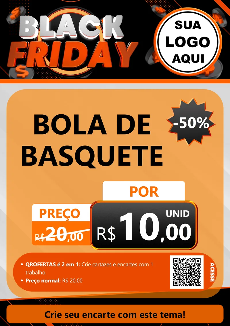 Modelo de Cartaz para Cartaz A4 Vertical com o tema Black Friday para Artigos Esportivos