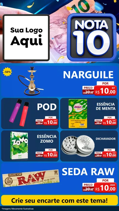 Modelo de TV para TV Vertical com o tema Nota 10 para Tabacaria