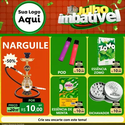 Modelo de Rede Social para Feed Facebook com o tema Julho Imbatível para Tabacaria