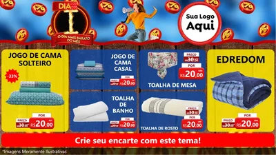 Modelo de TV para TV Horizontal com o tema Dia I - O Dia Mais Barato Do Mês para Cama, Mesa e Banho