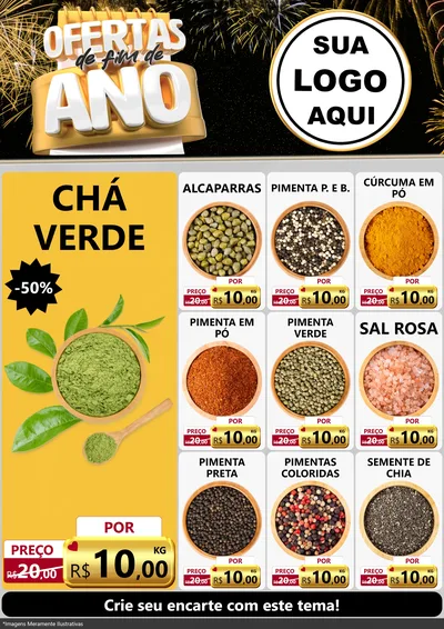 Modelo de Encarte para Encarte A4 Vertical com o tema Ofertas de Fim de Ano para Produtos Naturais
