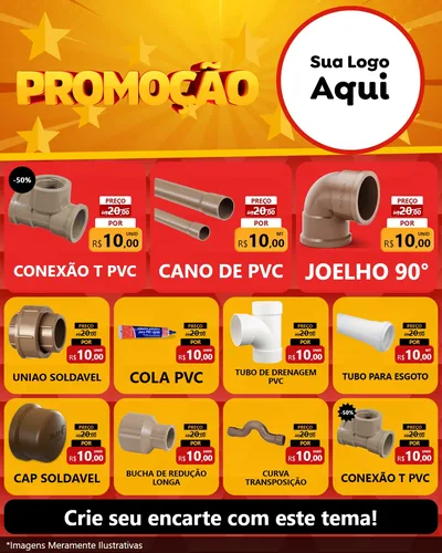 Modelo de Rede Social para Feed Instagram com o tema Promoção para Tubos e conexões