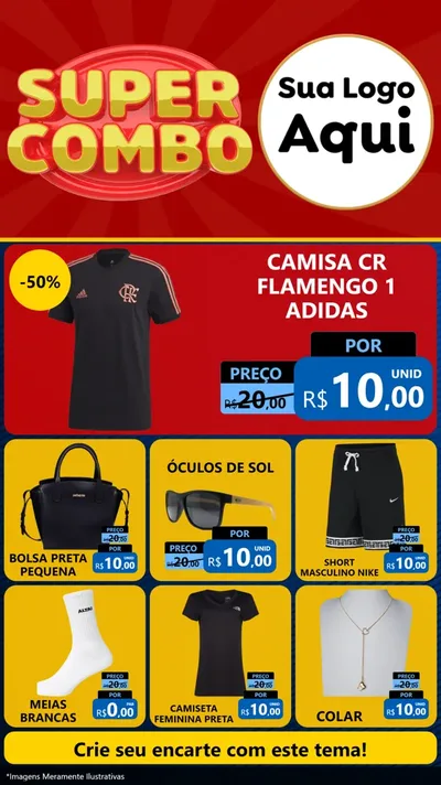 Modelo de Rede Social para Stories com o tema Super Combo para Roupas e acessórios
