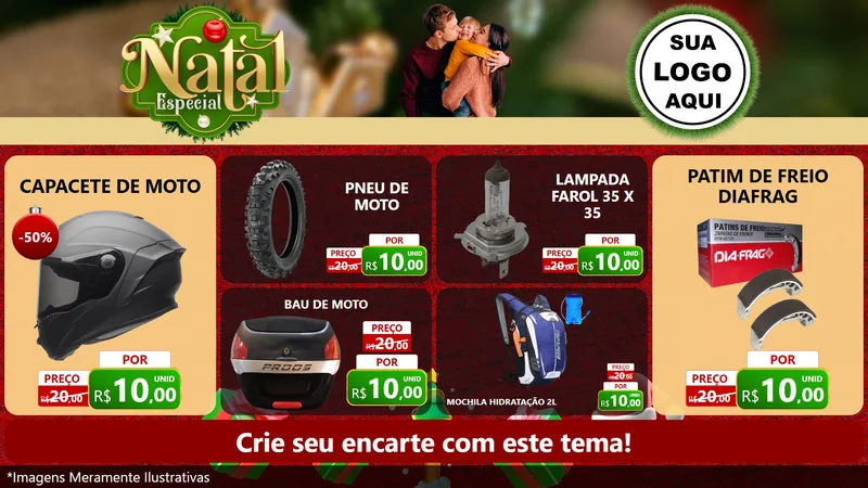 Modelo de TV para TV Horizontal com o tema Natal Especial para Moto peças