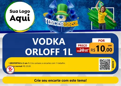 Modelo de Cartaz para Cartaz A4 Horizontal com o tema Torcida Brasil - Copa para Distribuidora de bebidas