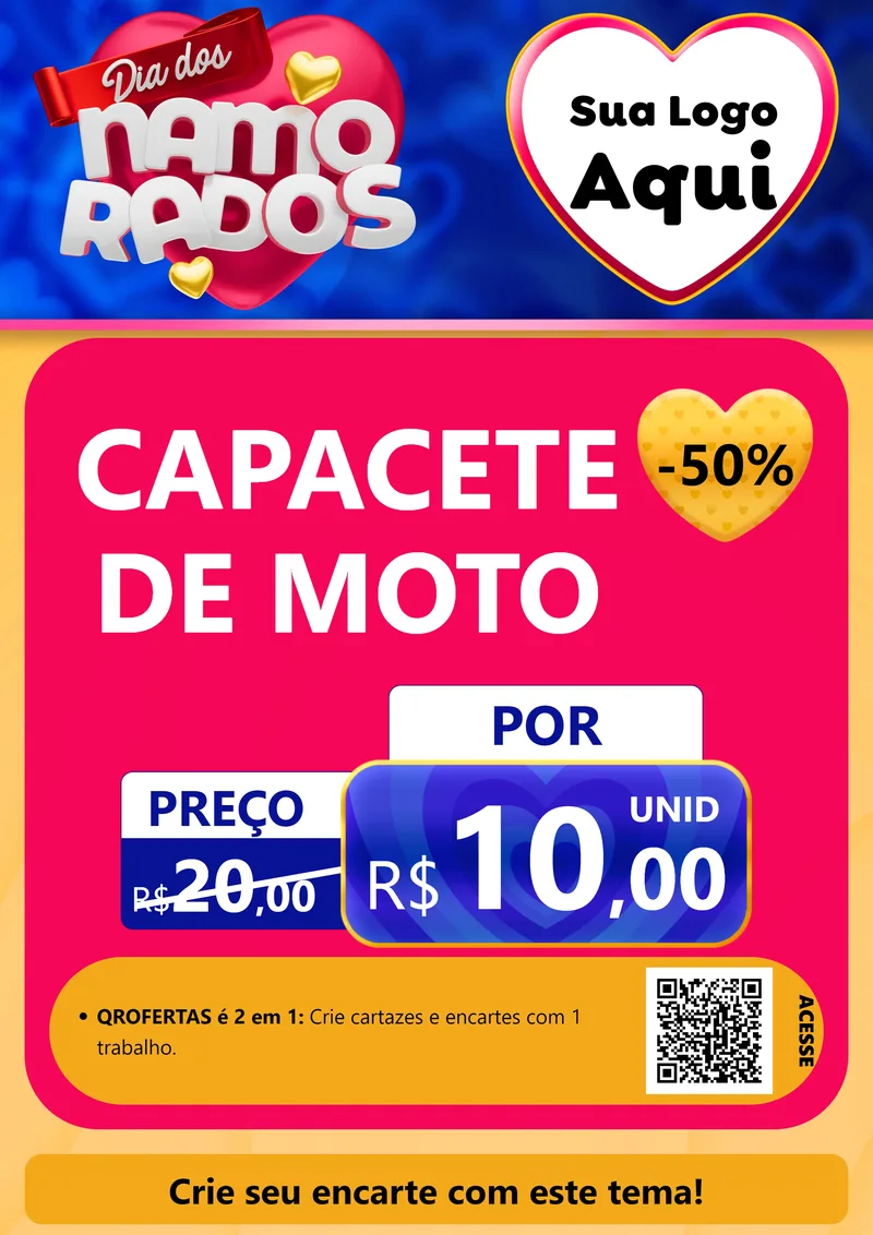 Modelo de Cartaz para Cartaz A4 Vertical com o tema Dia dos namorados para Moto peças