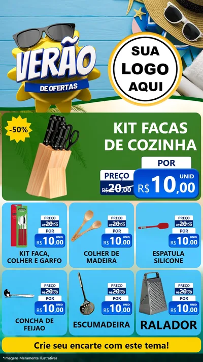 Modelo de Rede Social para Stories com o tema Verão de Ofertas para Utilidades Domésticas