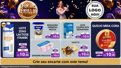 Modelo de TV para TV Horizontal com o tema Ofertas de Réveillon para Frios e Laticínios