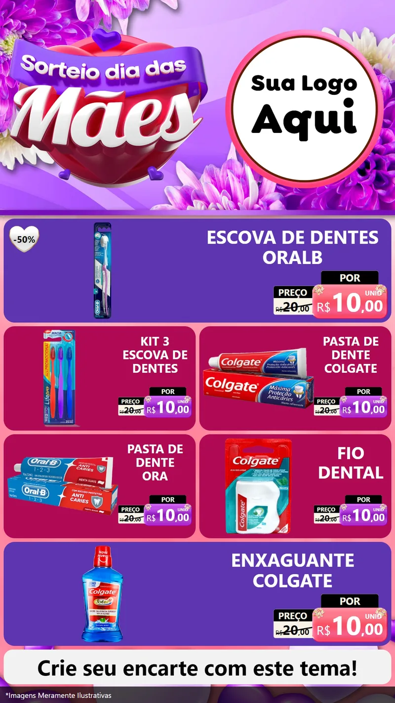 Modelo de TV para TV Vertical com o tema Sorteio Dia das Mães para Higiene Pessoal