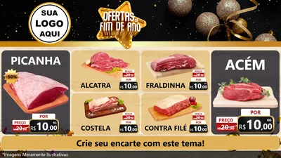 Modelo de TV para TV Horizontal com o tema Ofertas de Fim de Ano para Açougue