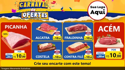 Modelo de TV para TV Horizontal com o tema Carnaval de Ofertas para Açougue