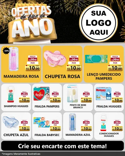 Modelo de Rede Social para Feed Instagram com o tema Ofertas de Fim de Ano para Bebês