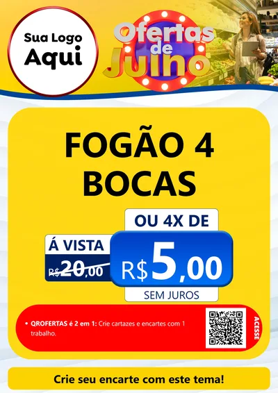 Modelo de Cartaz para Cartaz A4 Vertical com o tema Ofertas de Julho para Móveis e Eletro