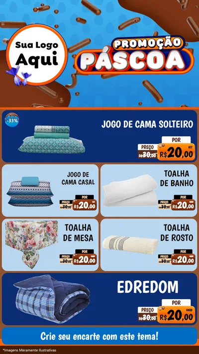 Modelo de TV para TV Vertical com o tema Promoção Páscoa para Cama, Mesa e Banho