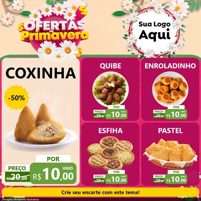 Modelo de Rede Social para Feed Facebook com o tema Ofertas de Primavera para Salgadaria