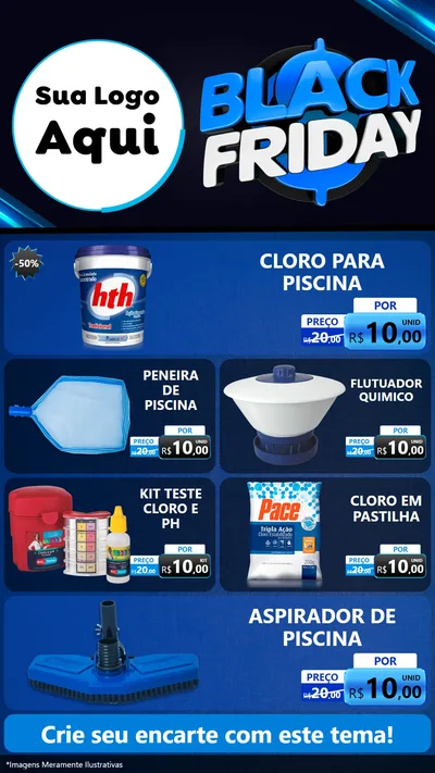 Modelo de TV para TV Vertical com o tema Black Friday para Produtos para Piscina