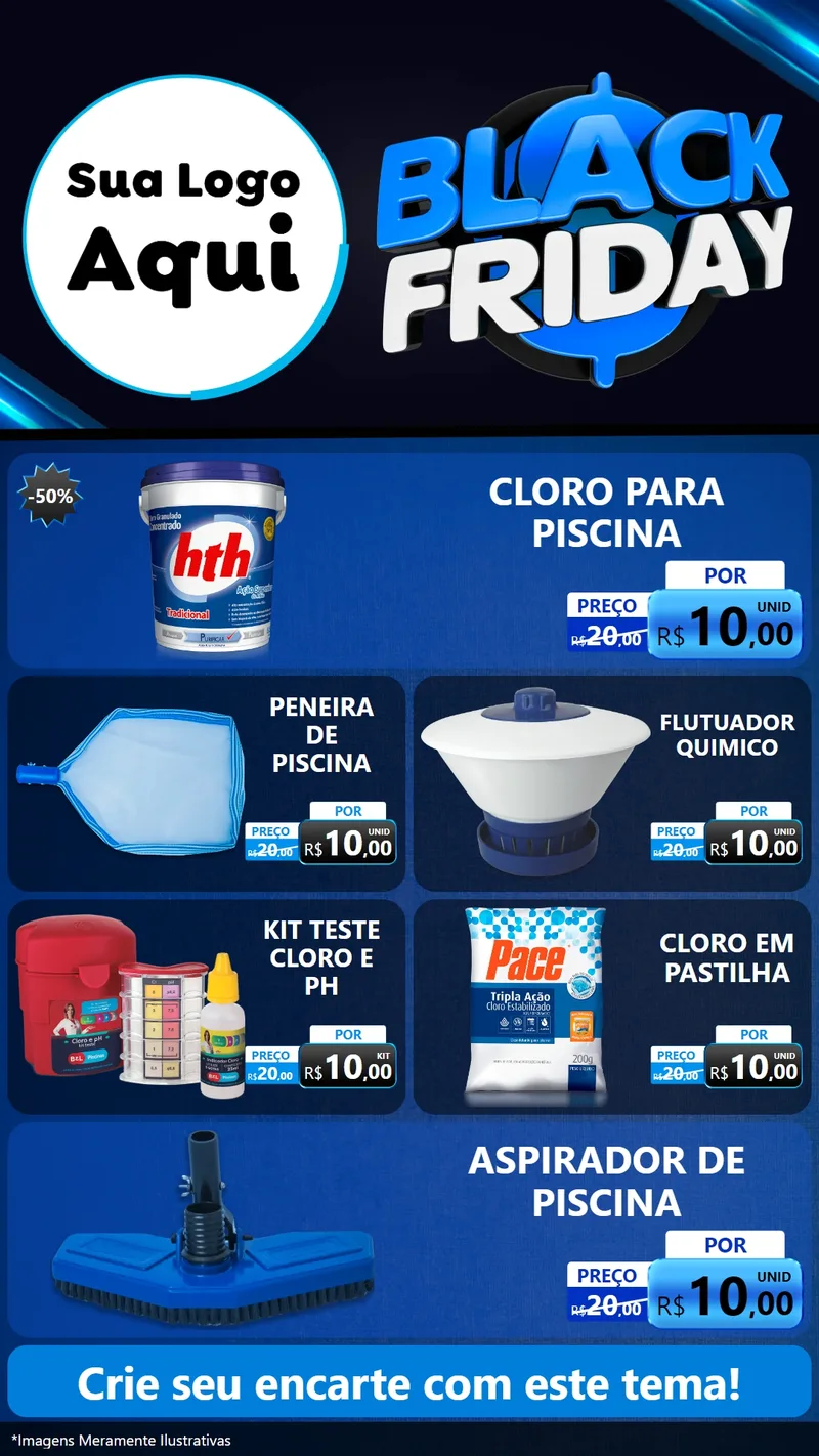 Modelo de TV para TV Vertical com o tema Black Friday para Produtos para Piscina